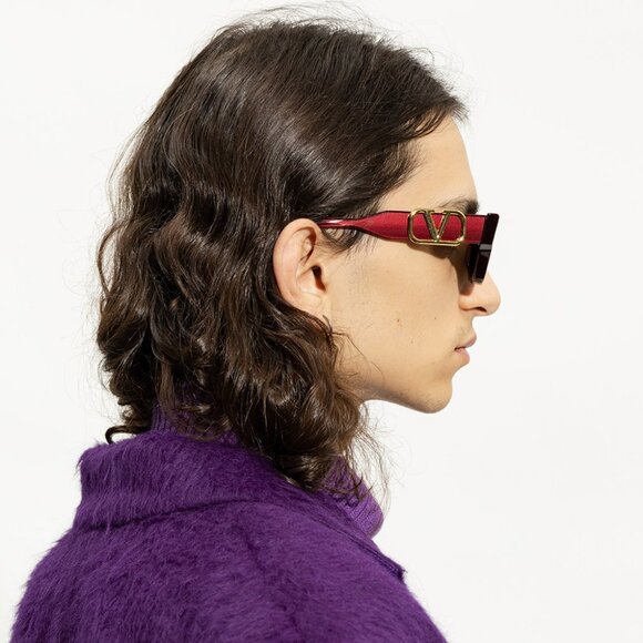 Valentino Women BRAND NEW Sunglasses Crystal Purple Grey Cat Eye V - DUE VLS-103 main image 5